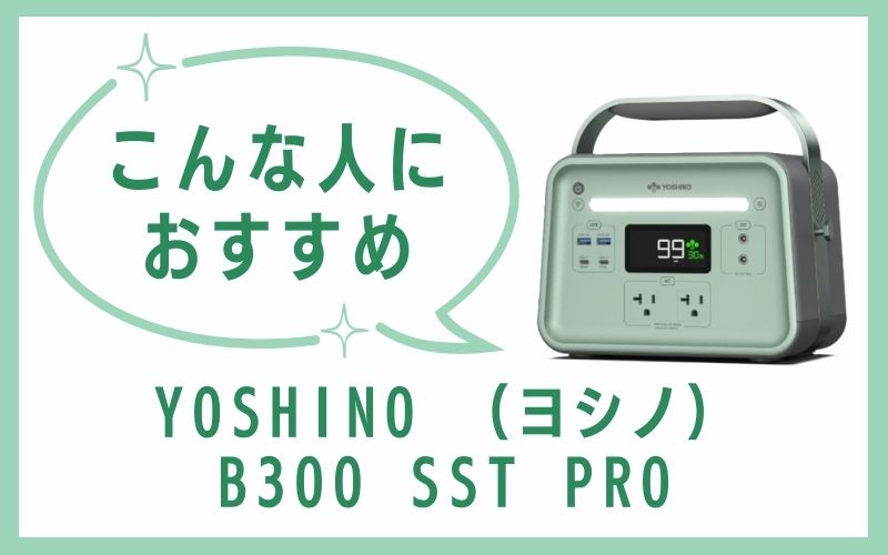 YOSHINO (ヨシノ)B300 SST PROはこんな人におすすめ