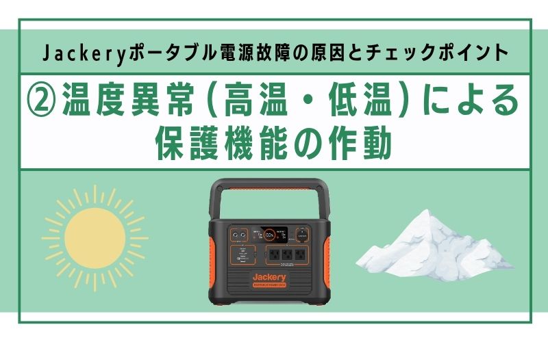温度異常(高温・低温)による保護機能の作動