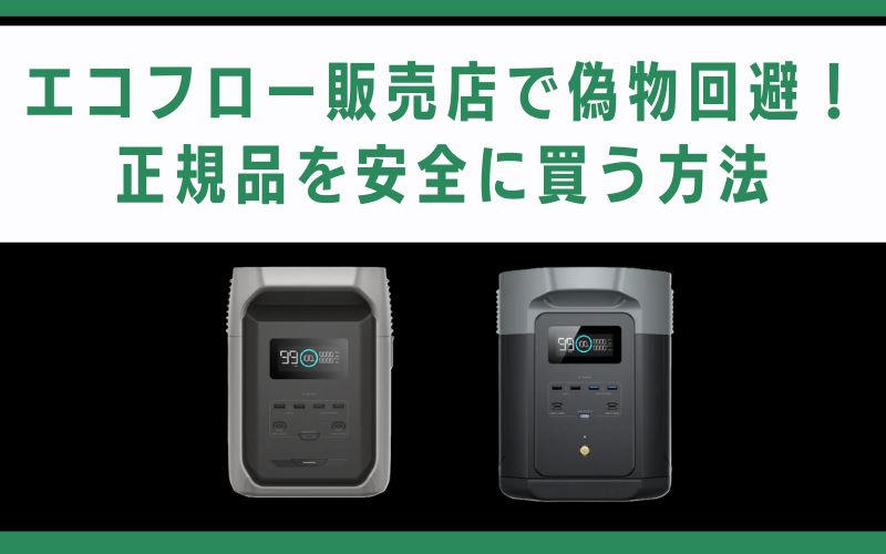 エコフロー販売店で偽物回避!正規品を安全に買う方法