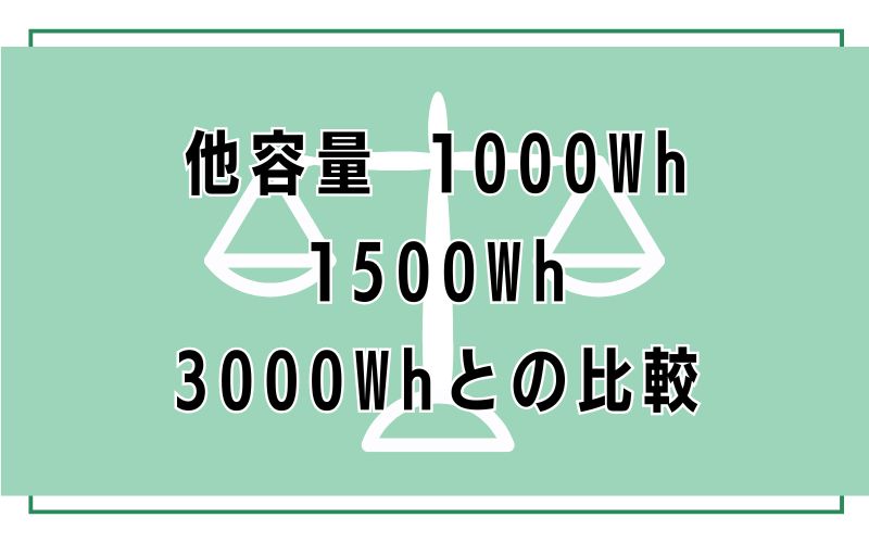 他容量(1000Wh/1500Wh/3000Wh)との比較